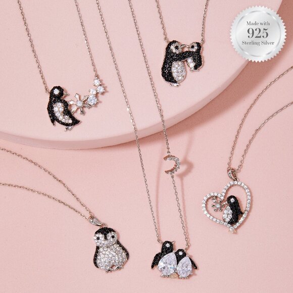 Penguin Necklace - 925 Sterling Silver Charmed Aroma Penguin Collection - Picture 2 of 3